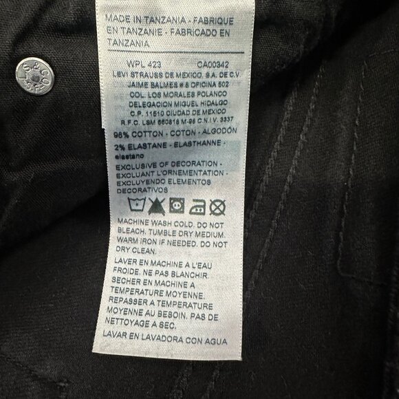 Signature by Levi Strauss Mens 36x30 Black Skinny Jeans Stretch Denim Skater - Picture 12 of 16